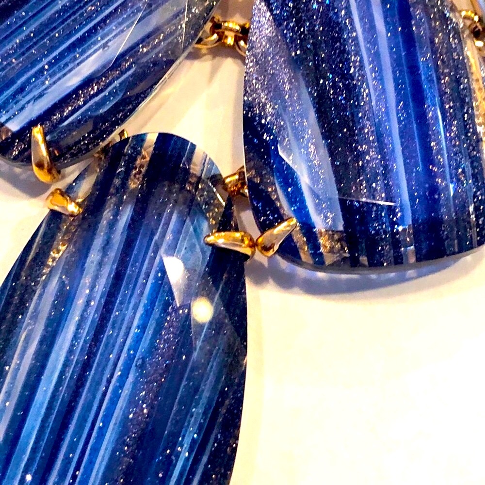 NWT RARE & RETIRED Kendra Scott Navy Dusted Harlow & Elles Rose Gold STUNNING! - Picture 10 of 13